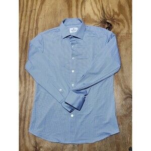 Mizzen Main Trim Fit Button Shirt Mens Medium Blue Checkered @ST